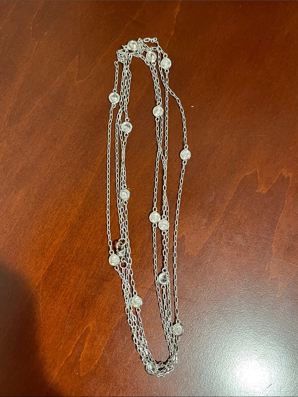 52” Sterling Silver & Cubic Zirconia “Diamonds by the Yard” Style Necklace - NWT - Picture 2 of 14